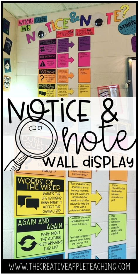 notice  note classroom wall display reading classroom middle