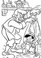 Coloring Puppet Geppetto Pinocchio Pages Clipart Popular String Library sketch template