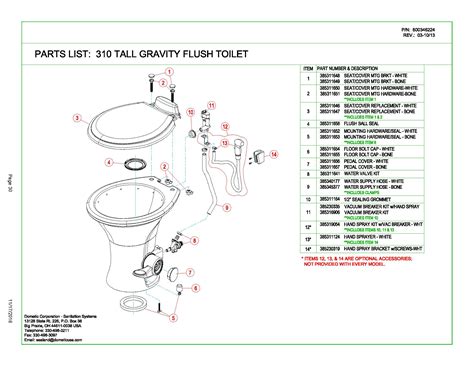 dometic  toilet parts diagram