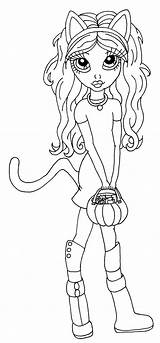 Trick Treat Cuties Cuddlebug Kitty Coloring Pages Cuddlebugcuties Halloween Mac September Cat sketch template