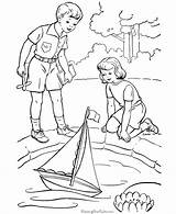 Kids Coloring Pages Boat Color Boats Nature Colouring Clipart Things Raisingourkids Sheets Drawing Enjoying Line Library Vintage Playing Comments Help sketch template