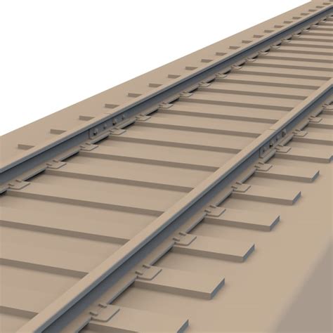 3d Standard Gauge Railroad Track Model