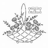 Flower Embroidery Basket Patterns Knots French Fruit sketch template