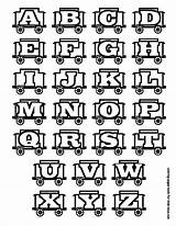 Alphabet Coloring Pages Train Part Letters Kids Chart Learn Book sketch template