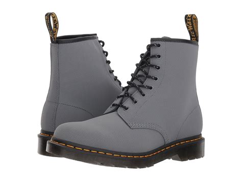 dr martens leather  mid calf boot  grey gray  men lyst