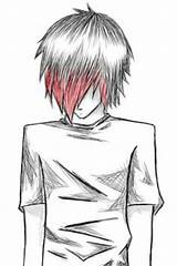 Emo Drawing Boy Anime Sketch Sketches Draw Visit Hair sketch template