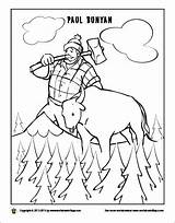 Bunyan Lumberjack Ox Folk Bunyon Getcolorings sketch template