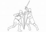 Sword Fighting Coloring Fight Drawing Swords Pages Fighters Con Para Large Edupics Getdrawings Printable Colorear sketch template