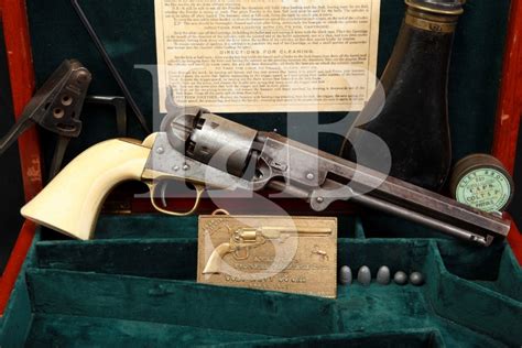 Cased Colt Model 1851 Navy 36 Percussion Civil War Revolver Mfd 1863