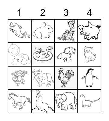 animal bingo cards  bingo baker