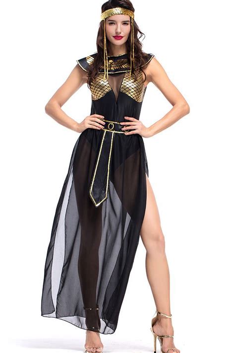 fancy gold egyptian goddess black halloween costume in 2020 egyptian