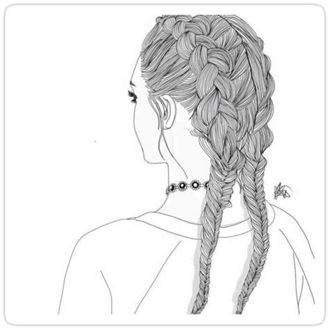 outline girl  braids tumblr transparent stickers  madebydidi