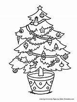 Christmas Coloring Pages Scenes Tree Xmas Little Printables Kids Scene Adults Decorations sketch template