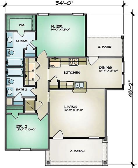 Plan 36923jg All On One Level House Plans Cottages And The O Jays