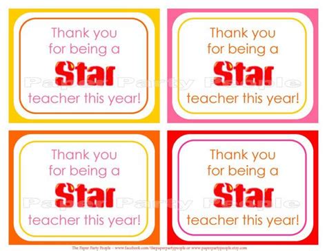 teacher appreciation      star teacher printable diy