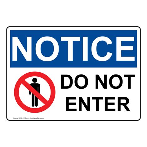 osha notice   enter sign   enter exit