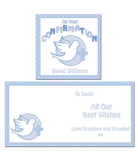 personalised confirmation card blue   gifts