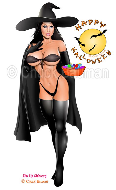 sexy witch scared halloween greeter by chuck bauman on deviantart