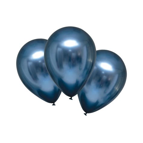 chrome ballonnen azuur blauw luxe  stuks feestbazaarnl