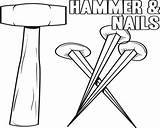 Coloring Nails Hammer Getdrawings Drawing Pages sketch template