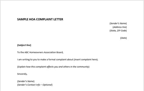 sample letter  homeowners association requesting business letter