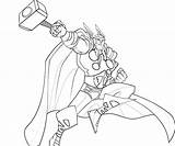 Thor Coloring Superheroes Pages Kb sketch template
