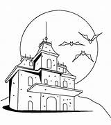 Haunted Castle Coloring Pages House Drawing Mansion Spooky Scary Getcolorings Color Getdrawings sketch template