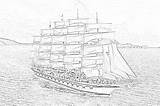 Coloring Pages Ships Tall Sailing Filminspector sketch template