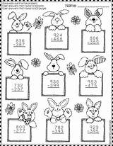 Subtraction Regrouping Printables Easter Choose Board Code Color Math sketch template