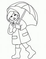 Coloring Rain Clipart Umbrella April Rainy Pages Season Boots Color Showers Spring Printable Drawing Girl Clip Clothes Colouring Cliparts Colour sketch template