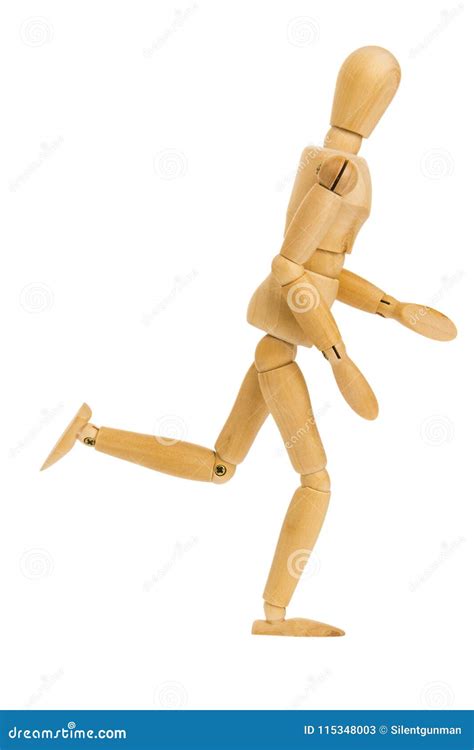 action  wooden figure running stock image image  manikin exercise