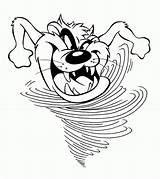 Tasmanian Looney Tunes Taz Designlooter Hurricanes Getcolorings sketch template