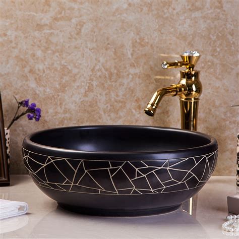 Porcelain Cloakroom Round Wash Basin Lavabo Counter Top Sink Vessel