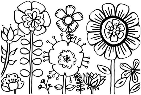 gambar bunga spring coloring pages printable flower coloring pages