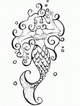 Coloring Mermaid Pages Mermaids Clipart Fantasy Dolphin Printable Adult Color Irish Print Legends Library Draw Cliparts Tails Clip Book Kids sketch template