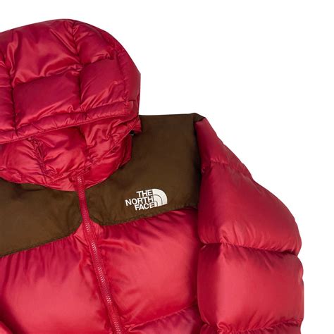 the north face women s red and brown baltoro puffer jacket no hood we