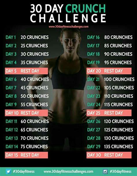 24 Best 30 Day Fitness Challenge Charts Images On