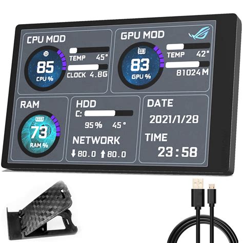 english version computer temp monitor pc sensor panel display temperature  argb computer case
