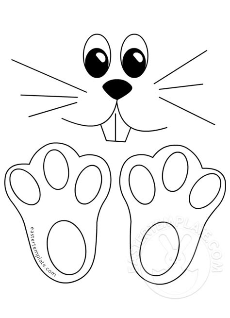 easter bunny face  feet template easter template