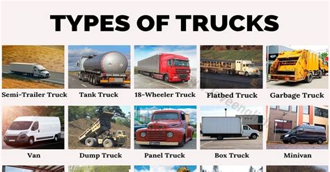 types  trucks   types  trucks  infographic