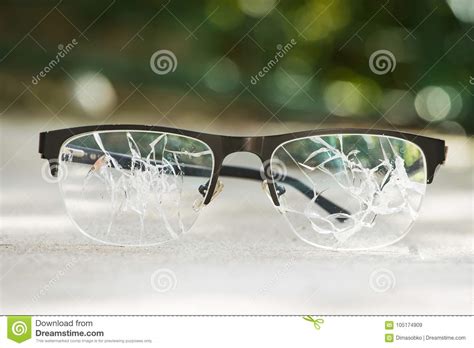 broken glasses on the asphalt stock image image of black