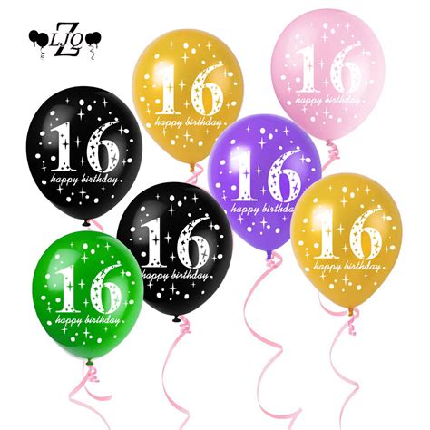 zljq 5pcs 16th birthday 12inch latex balloons party decorations balloon