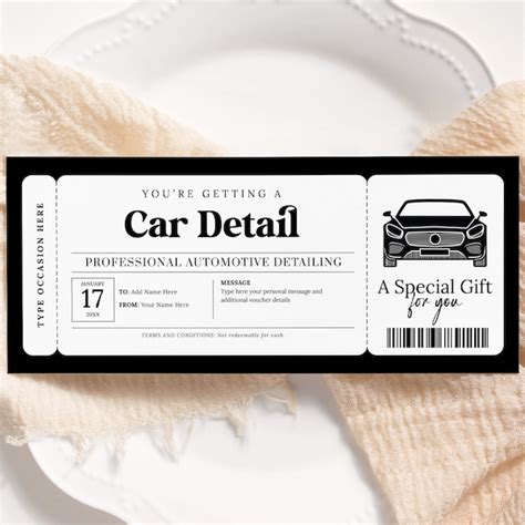 car detailing gift certificate  gift ideas