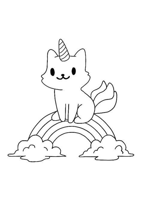 cute  cat unicorn rainbow coloring page emoji coloring pages