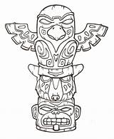 Totem Pole Poles Designs Drawings Tattoo Printable Deviantart Patterns Native American Coloring Pages Kids Animal Indian Eagle sketch template