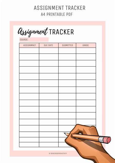 homework tracker template