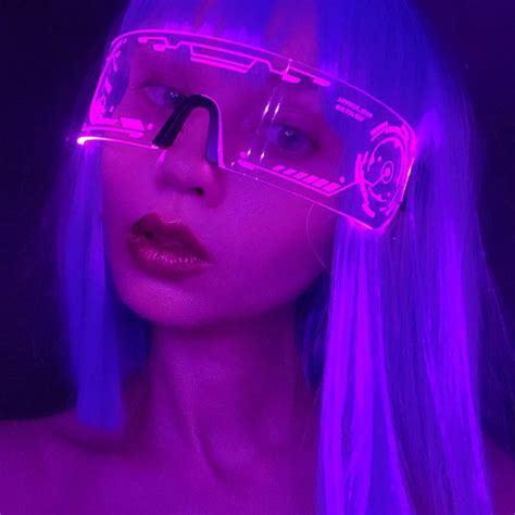 pink futuristic led visor glasses perfect for cosplay and festivals