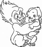 Tarzan Coloring Disney Pages Baby Drawing Terk Holding Getdrawings Kids Clipartmag Wecoloringpage sketch template