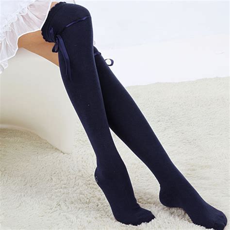 winter fashion over knee socks sexy warm thigh high long knit cotton stockings for girls ladies