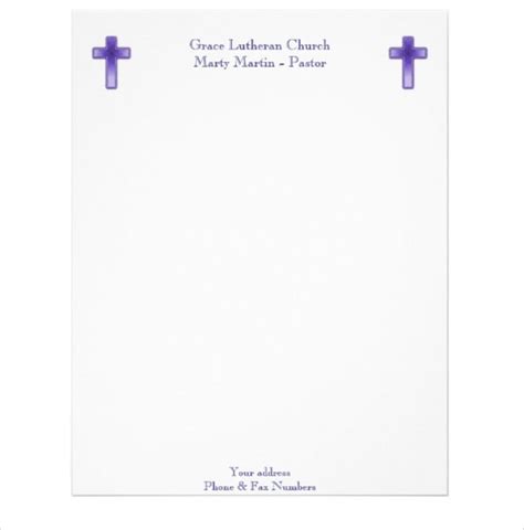 printable church letterhead template printable templates